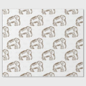 Papier Cadeau Papier d'emballage éléphant (Plat)