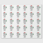 Papier Cadeau Papier d'emballage/éléphant de Père Noël (Plat)