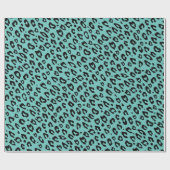 Papier Cadeau Papier d'emballage empreinte de léopard bleu turqu (Plat)