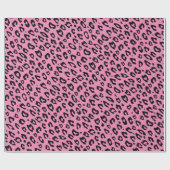 Papier Cadeau Papier d'emballage empreinte de léopard rose (Plat)