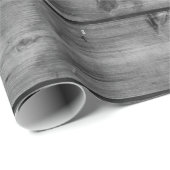 Papier Cadeau papier d'emballage en bois gris (Coin rond)