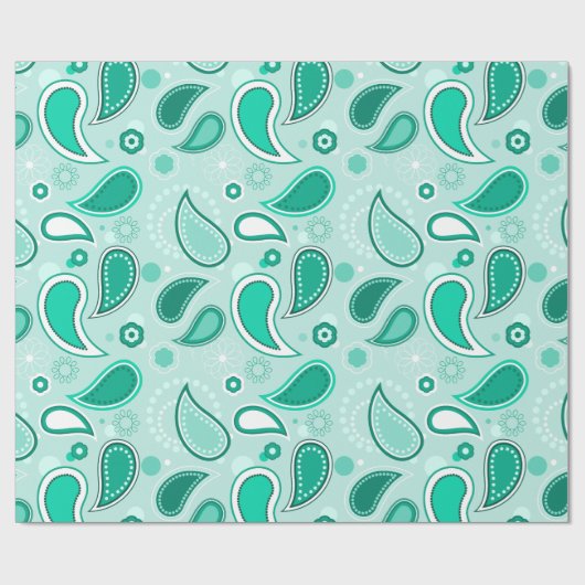 Papier Cadeau papier d'emballage en cachemire vert (Plat)