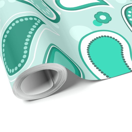 Papier Cadeau papier d'emballage en cachemire vert (Coin rond)