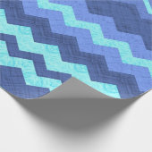 Papier Cadeau papier d'emballage en chevron bleu (Coin)