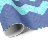 Papier Cadeau papier d'emballage en chevron bleu (Coin rond)