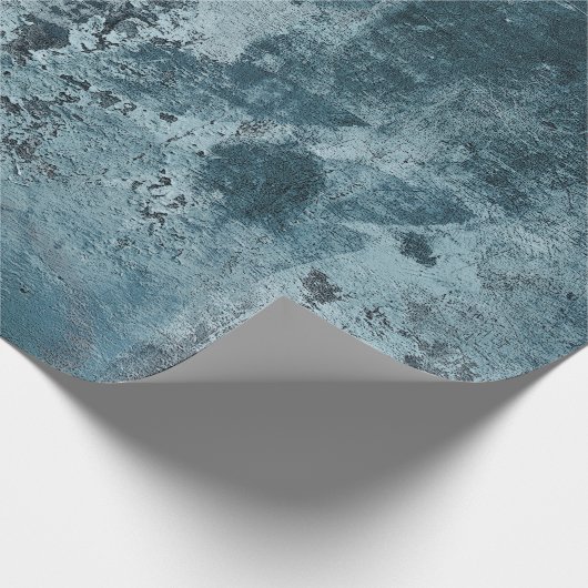 Papier Cadeau papier d'emballage en ciment bleu affaissé (Coin)