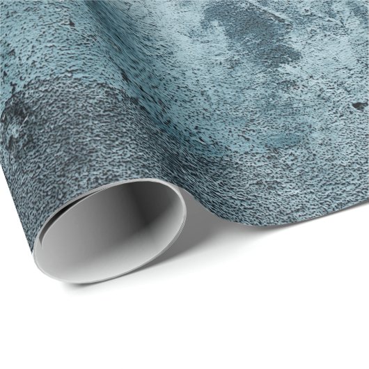 Papier Cadeau papier d'emballage en ciment bleu affaissé (Coin rond)