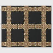 Papier Cadeau papier d'emballage en croix celtique or (Plat)