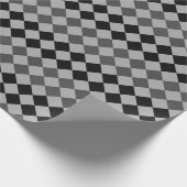 Papier Cadeau Papier d'emballage en diamant noir et blanc (Coin)