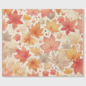 Papier Cadeau papier d'emballage en feuille d'érable d'automne (Plat)