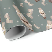 Papier Cadeau Papier d'emballage en or noisette de Noël (Coin rond)