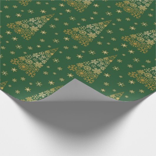 Papier Cadeau Papier d'emballage en or vert pour Noël (Coin)