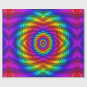 Papier Cadeau Papier d'emballage en spirale d'arc-en-ciel (Plat)