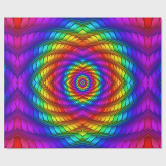 Papier Cadeau Papier d'emballage en spirale d'arc-en-ciel (Plat)