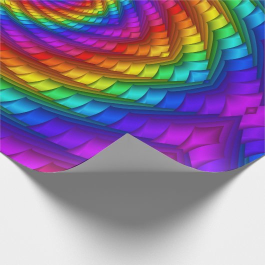 Papier Cadeau Papier d'emballage en spirale d'arc-en-ciel (Coin)