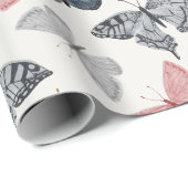 Papier Cadeau Papier d'emballage enchanté Bohème Papillon (Coin rond)