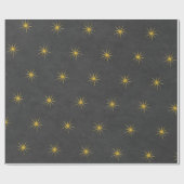 Papier Cadeau Papier d'emballage Étoiles Dorées (Plat)