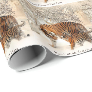 Papier Cadeau Papier d'emballage fait sur commande de tigres