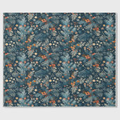 Papier Cadeau Papier d'emballage festif botanique (Plat)