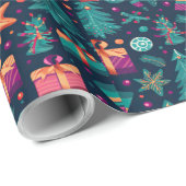 Papier Cadeau Papier d'emballage festif de Noël (Coin rond)