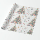 Papier Cadeau Papier d'emballage festif de Noël orné (Déroulé)