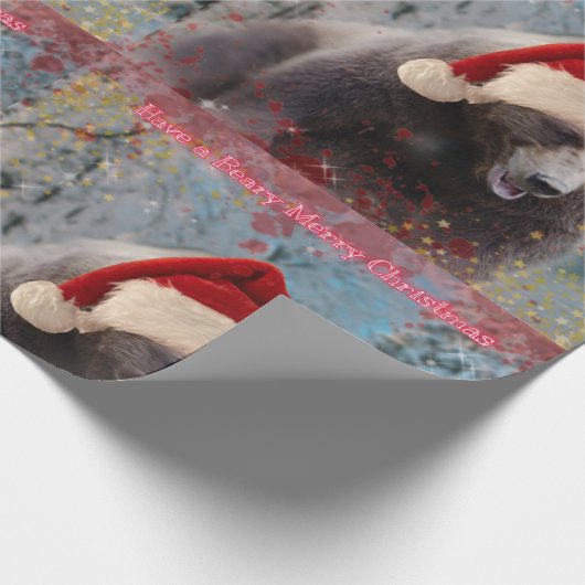 Papier Cadeau Papier d'emballage Festive Brown Ours Noël (Coin)