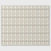 Papier Cadeau Papier d'emballage feuilles de fleurs blanc ivoire (Plat)