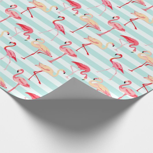 Papier Cadeau Papier d'emballage flamingo rose de plage (Coin)