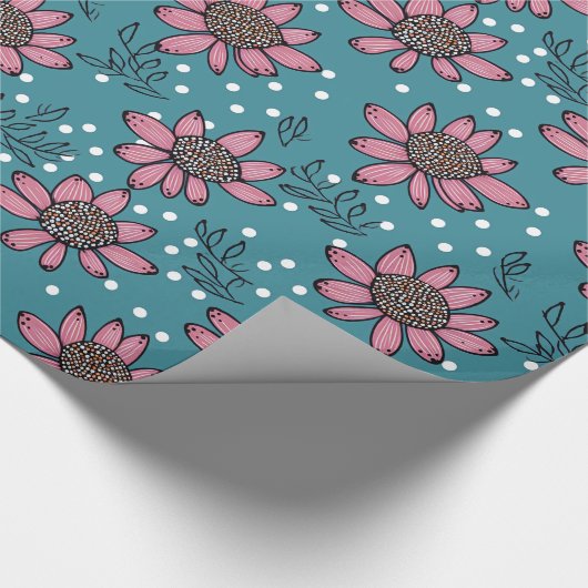 Papier Cadeau Papier d'emballage fleur de style art autochtone (Coin)