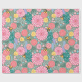 Papier Cadeau Papier d'emballage fleuri (Plat)