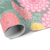 Papier Cadeau Papier d'emballage fleuri (Coin rond)