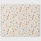 Papier Cadeau Papier d'emballage Fleurs Boho (Plat)
