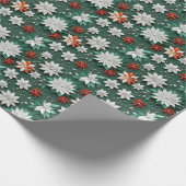 Papier Cadeau Papier d'emballage Fleurs de vacances (Coin)