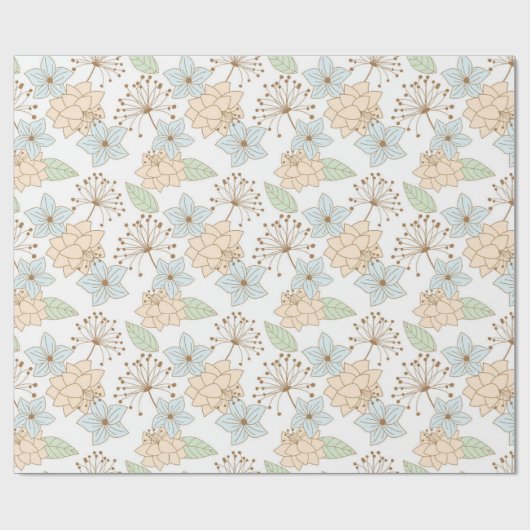 Papier Cadeau papier d'emballage fleurs printanières (Plat)