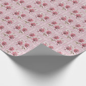 Papier Cadeau Papier d'emballage Fleurs roses modernes (Coin)