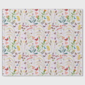 Papier Cadeau Papier d'emballage Fleurs sauvages de printemps (Plat)