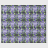 Papier Cadeau Papier d'emballage Fleurs violettes à l'aquarelle (Plat)