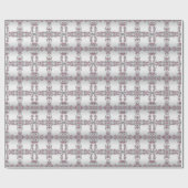 Papier Cadeau Papier d'emballage floral argent rose blanc (Plat)