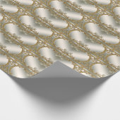 Papier Cadeau Papier d'emballage floral blanc orné d'or (Coin)