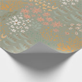 Papier Cadeau Papier d'emballage floral bohème mignon (Coin)