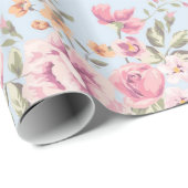 Papier Cadeau Papier d'emballage floral chic minable (Coin rond)