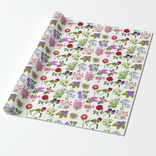 Papier Cadeau Papier d'emballage floral de jardin français de