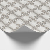 Papier Cadeau Papier d'emballage floral or argent (Coin)