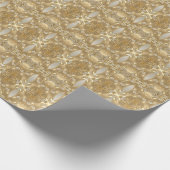 Papier Cadeau Papier d'emballage floral orné or (Coin)