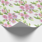 Papier Cadeau Papier d'emballage floral rose romantique (Coin)