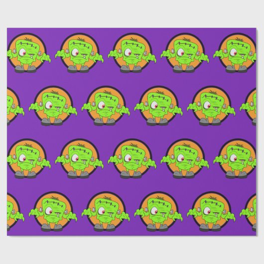 Papier Cadeau Papier d'emballage - Frank-on-Purple (Plat)