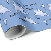 Papier Cadeau Papier d'emballage Ghosts Bats (Coin rond)