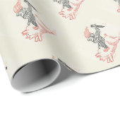 Papier Cadeau Papier d'emballage Gnome de Noël amusant (Coin rond)