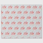 Papier Cadeau Papier d'emballage - Gnomes de Noël (Plat)