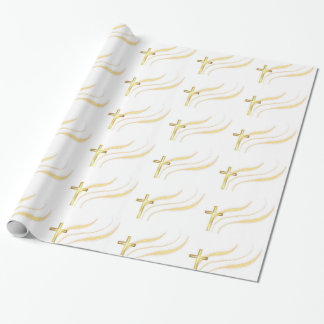 Papier Cadeau Papier d'emballage Gold Cross